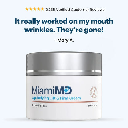 MiamiMD Age-Defying Lifting & Firming Face Cream for Women - Lift & Firm for Anti Aging, Wrinkle Reducer & Hydrating Moisturizer for Smooth, Radiant Skin, Tightening Cream for Face & Neck – 1.7oz
